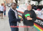 Former Dynamos FC captain Memory Mucherahowa pictured with Zimbabwe Vigil coordinator Rose Benton