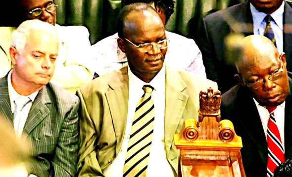 Jonathan Moyo (Centre) in Parliament