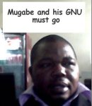 Lone protester Aaron Muzungu with the message he took to state house