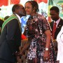 Zimbabwe's President Robert Mugabe (L) kisses his mistress turned wife Grace as he arrives to attend his country's 33rd independence celebrations at the National Sports stadium in Harare, April 18, 2013