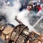 Firefighters try to put out the fire at the site of a plane crash near the Lagos airport in Nigeria, June 3, 2012. A passenger plane carrying 153 people crashed into a two-storey building in Nigeria's southwestern Lagos State