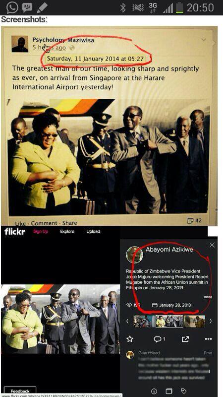 Fake Mugabe arrival picture fuels speculation