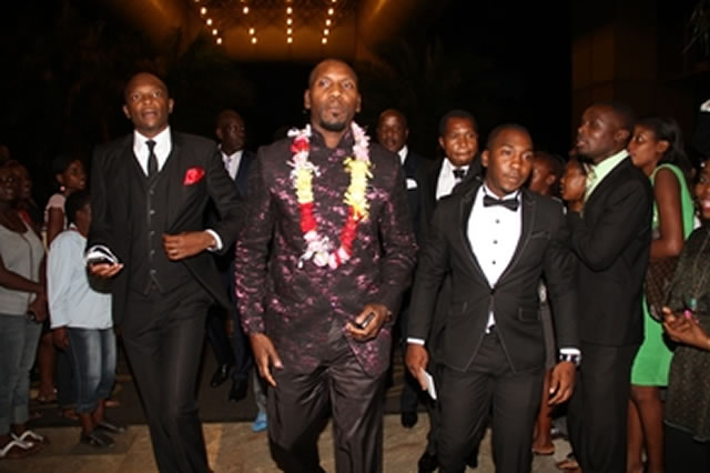 Simba Chikore and his team arrive for his bachelor’s party held at a Harare hotel on Wednesday