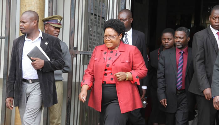 Joice Mujuru seen here at the Harare Magistrates Court during the inquest into her husband Solomon Mujuru's death