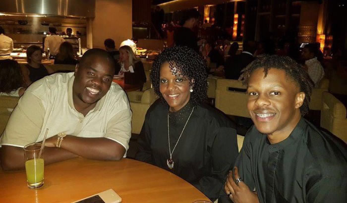 Businessman Wicknell Chivayo having dinner with First Lady Grace Mugabe and her son Robert Mugabe Junior in Dubai