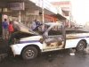 police car set on fire - mdc demo