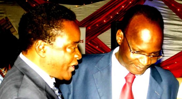 Information and Publicity Minister Webster Shamu (left) learning from his predecessor Jonathan Moyo (right).