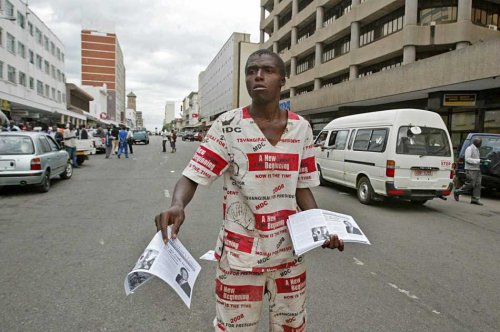 MDC youth distributes party newsletter informing people of what is happening. A state controlled media exclusively serves Zanu PF.