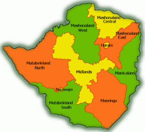 Map of Zimbabwe