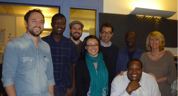 SW-Radio-Africa-staff-members-590 From left to right: Danny Hargitai, Lance Guma, Les Momsen, Alex Bell, Richard Alfrey, Tererai Karimakwenda, Gerry Jackson and Tichaona Sibanda (seated).