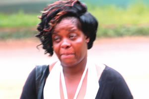 Rosemary Short weeping after testifying at the Harare Magistrate court yesterday