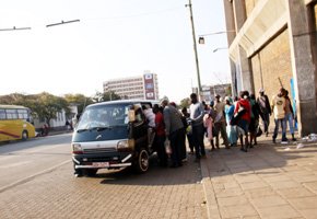 Barred kombis operate from the city centre