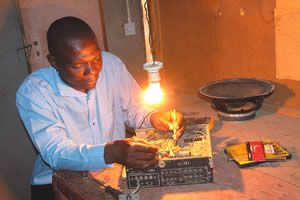 Josphat-Somanje.jpg Josphat Somanje now relying on repairing stoves, irons, rewiring speakers, in fact any electrical goods