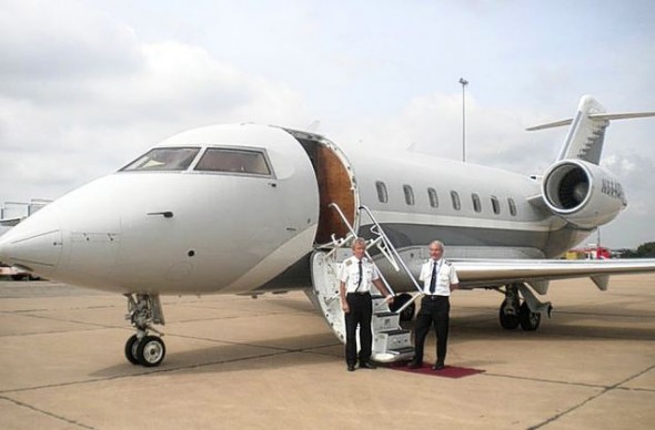 One of the fleet: A jet belonging to Mr Oyedepo - he has at least two that he bought with his huge fortune