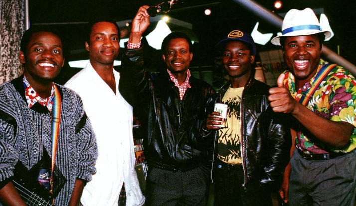 Bhundu Boys led by Biggie Tembo (right). The Bhundu Boys, at their peak, challenged the boundaries of achievements for Zimbabwean artistes, and took their music to the grand stage of the Wembley arena, as a supporting act of American songstress Madonna before things started falling apart