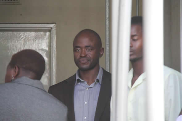 Brian Munjodzi who is alleged to have bashed Tino Katsande, a ZiFM DJ and former Studio 263 actress, over house chores.  Munjodzi was granted $100 bail and the trial will resume on November 29. (pic by NewsDay)