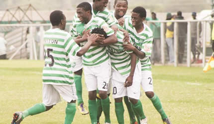 FC Platinum players celebrate