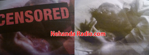 Daniel Murira's lifeless body after he was axed to death by his wife