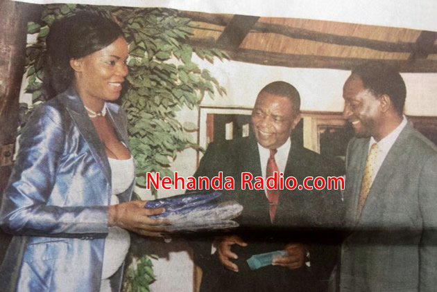 General Chiwenga (centre) staring at wife’s cleavage