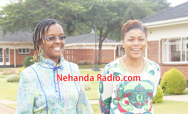 Grace Mugabe seen here with Prophetess Beverly Angel at her orphanage in Mazowe