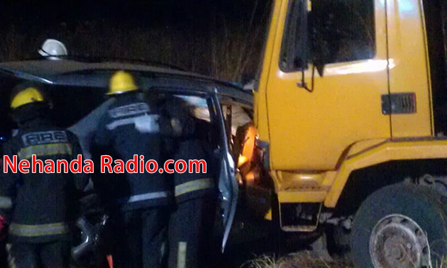Truck smashes into Mercedes along Harare Drive