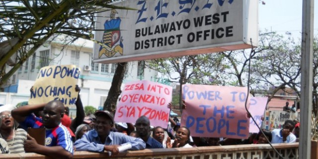 A demonstration against Zesa in Bulawayo last year