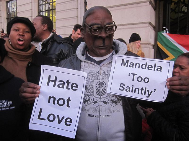 Zimbabwe Vigil embarrassed that the Zimbabwe flag continued to fly at full mast at Zimbabwe House when flags across London were at half-mast to mark Mandela’s death. 