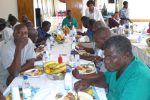 NSSA holds Christmas party for injured workers Some of the rehabilitees enjoying lunch at the start of their Christmas party