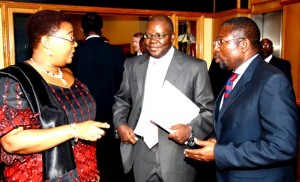 Vice President Thokozani Khupe, Secretary General Tendai Biti and Deputy Treasurer General Elton Mangoma