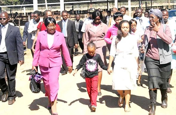 Grace Mugabe with King Mswati's wife touring Gushungo Dairy Estate