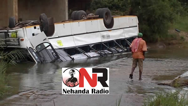 Several dead after Unki Mine bus falls into bridge (picture by Nehanda Citizen Reporter)