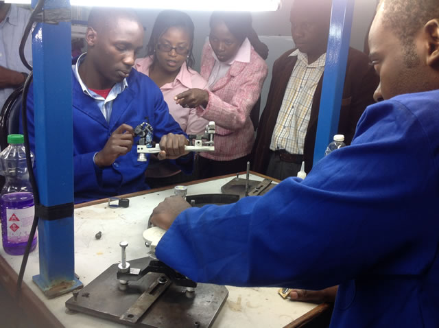 ZDTC students explain how diamond cutting is done (pic by Lloyd Gumbo)