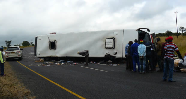 16 injured in bus accident near Shangani