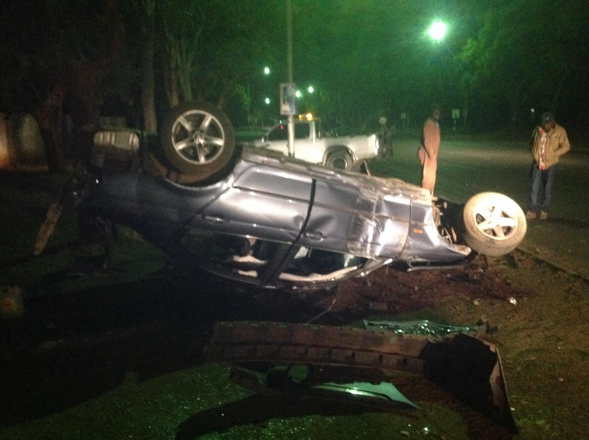 A male driver of this BMW and two young female passengers are fighting for their lives at United Bulawayo Hospitals.
