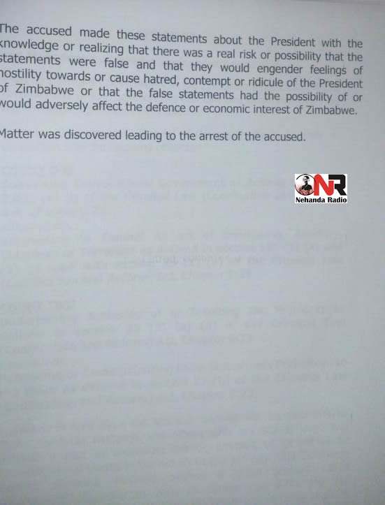 Charge sheet against Kudzayi