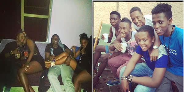 The pictures appear to show Chatunga partying with girls and drinking