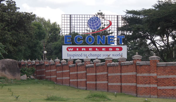 Outside the Econet Wireless headquarters in Harare