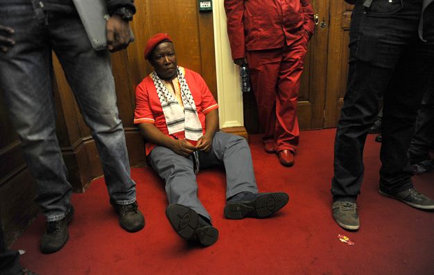 Malema injured as police break EFF protest