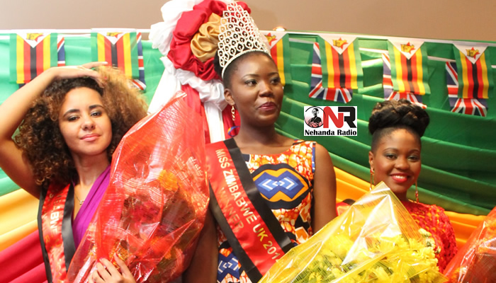 From left to right: First Princess Ginny Lashanda Pettitt, Miss Zimbabwe UK 2014 Jacqueline Moyo and Second Princess Ordain Buhlebenkosi Moyo
