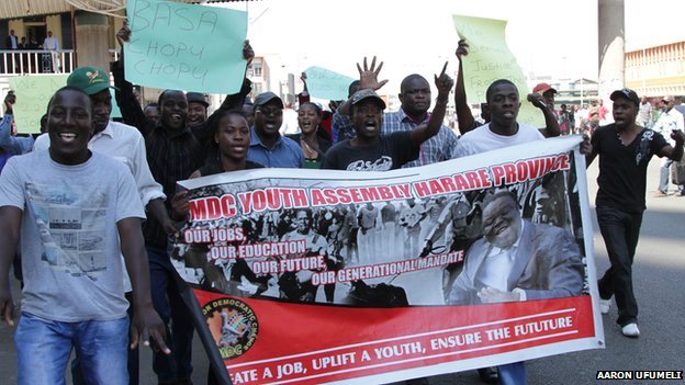 The MDC protesters wanted to present their demands to the speaker of the national assembly