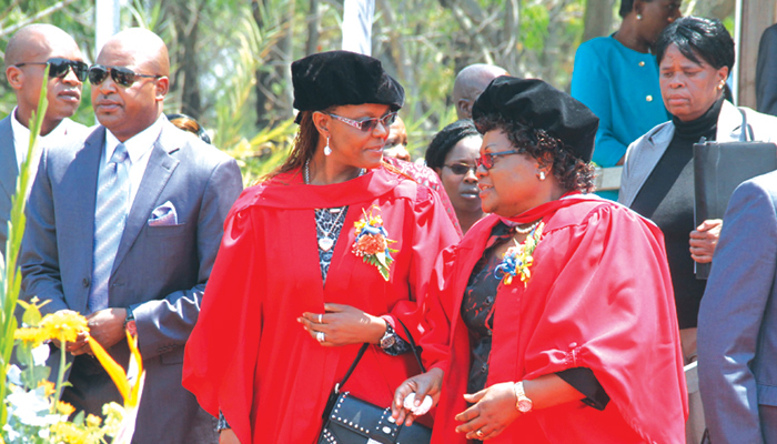 First Lady Grace Mugabe and Vice President Joice Mujuru get their PhD's (Pic by NewsDay)