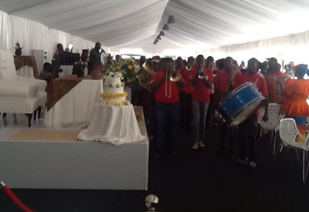 Photograph by: Bantu Holomisa/Twitter A brass band leads the wedding festivities.