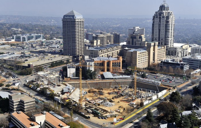 File picture of construction work in Sandton City, South Africa