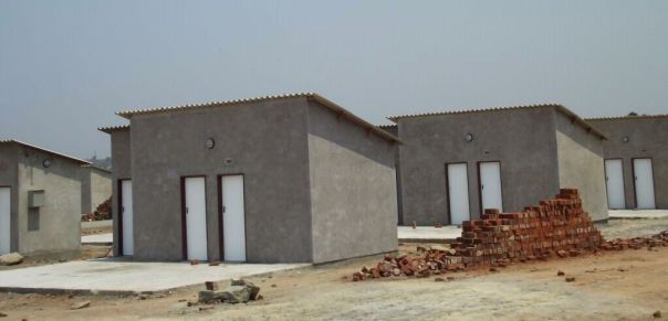 File picture of housing stands under construction