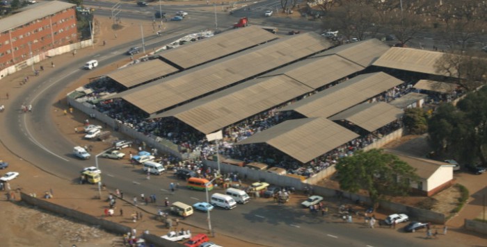 Aerial view of the current Mupedzanhamo Market in Mbare