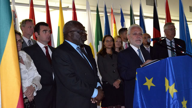 Foreign Affairs Permanent Secretary Ambassador Joey Bimha and Heads of EU Missions