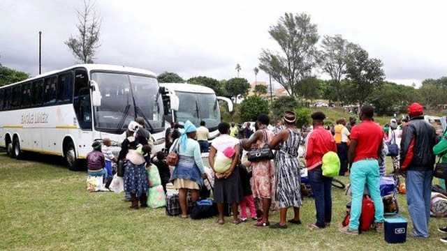 Foreign nationals headed home from Durban to Zimbabwe on Sunday