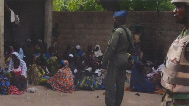 The Nigerian army has released this photo of some of the captives
