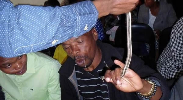 Mnguni, who heads the End Times Disciples Ministries in Soshanguve, was arrested on charges of animal cruelty after pictures went viral showing him feeding a live snake to his congregation.