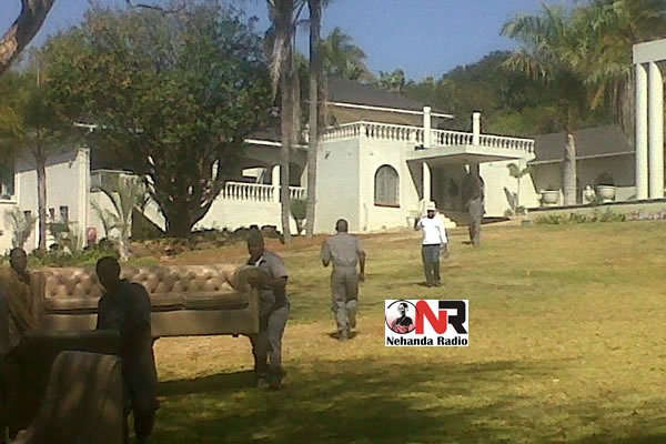 Property being attached by the Messenger of Court from the Highlands mansion occupied by opposition leader Morgan Tsvangirai
